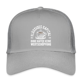 Flüssiges Kapital - Lustiges Kaffee Büro Design - Kinder Trucker-Cap - Hellgrau - Vorne