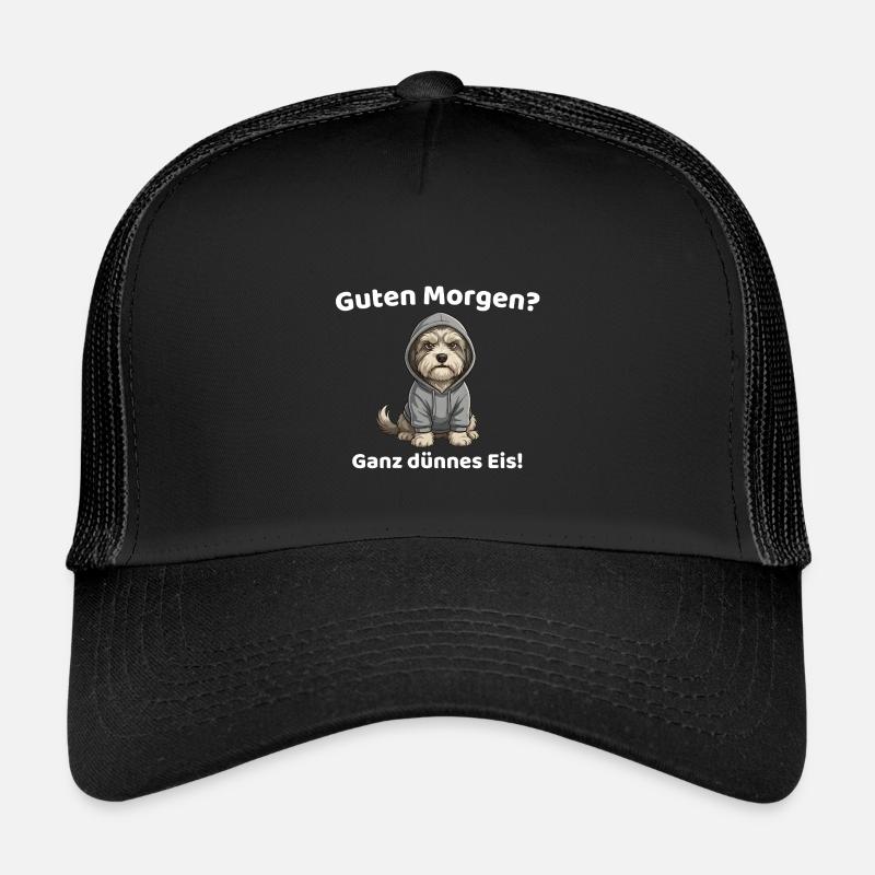 Guten Morgen Ganz Dünnes Eis Hund - Kinder Trucker-Cap - Schwarz/Schwarz