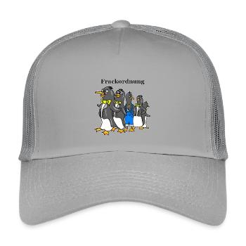 Frackordnung - Lustiger Pinguin Cartoon - Kinder Trucker-Cap - Hellgrau - Vorne