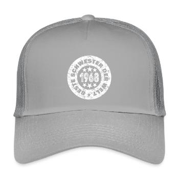 Retro Badge 1968 Kreisstempel - Kinder Trucker-Cap - Hellgrau - Vorne
