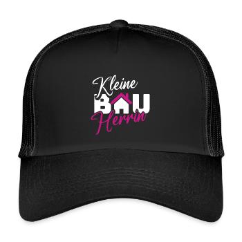 Kleine Bauherrin Hausliebe Design - Kinder Trucker-Cap - Schwarz/Schwarz - Vorne