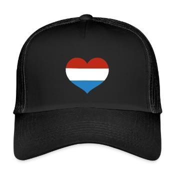 Luxembourg Heart Flag - Kids’ Trucker Cap - black/black - Front