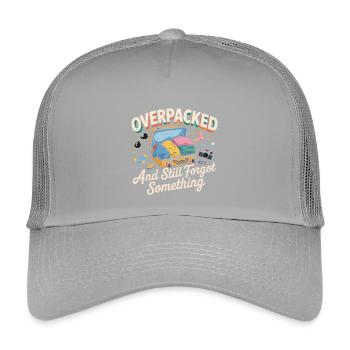 T-shirt de voyage drôle de randonnée autour du monde - Casquette trucker enfant - gris clair - Devant