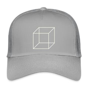 Geometric Wire Cube - Kids’ Trucker Cap - light grey - Front