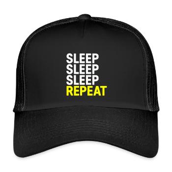 Sommeil Sommeil Sommeil Répéter - Casquette trucker enfant - noir/noir - Devant