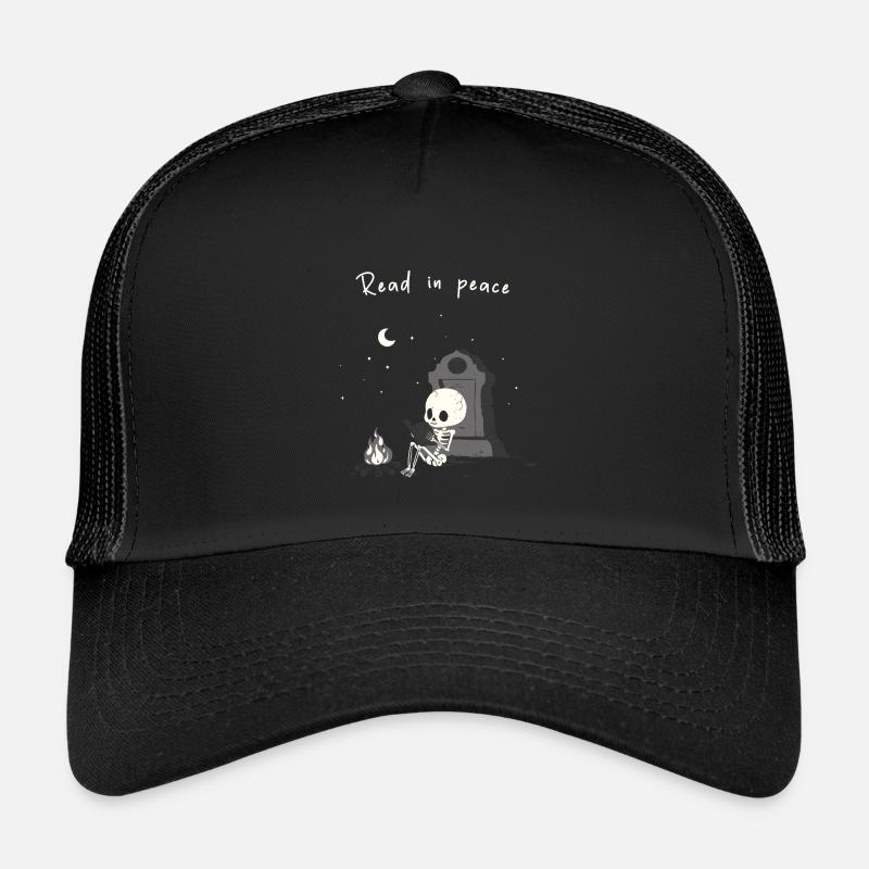 Read in Peace – Skeleton by the Fire Kids’ Trucker Cap