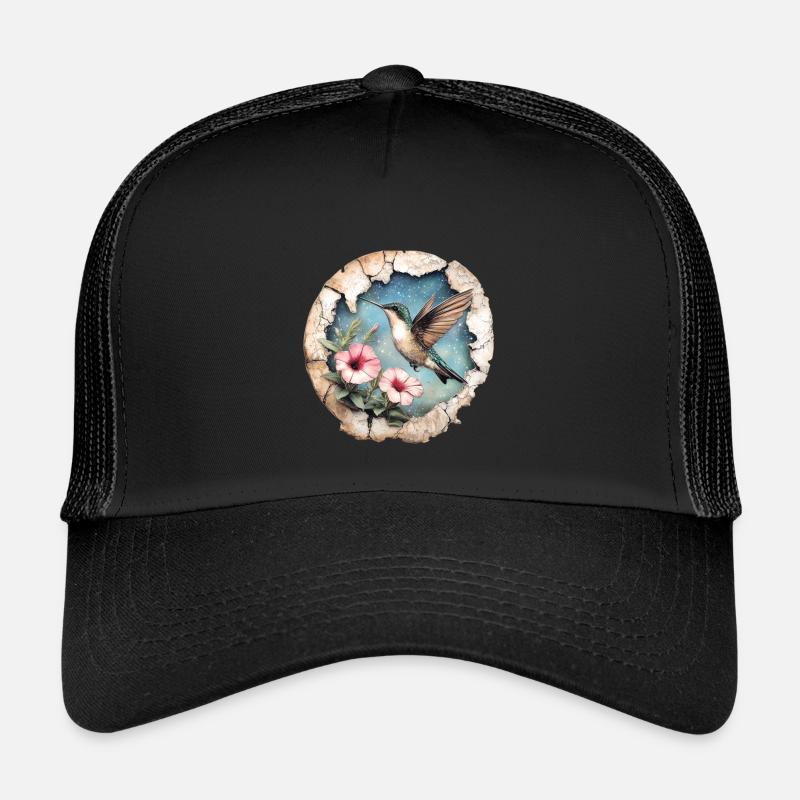 Colibri avec des fleurs Casquette trucker enfant