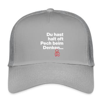 YOU JUST HAVE BAD LUCK THINKING. SARCASM GIFT - Kids’ Trucker Cap - light grey - Front