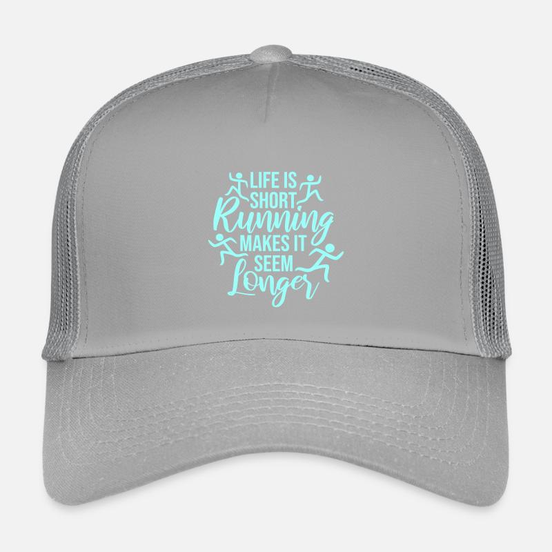 Life Is Short Running Makes It Seem Longer Lustig  Kinder Trucker-Cap