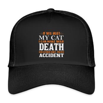 If you hurt my cat - Kids’ Trucker Cap - black/black - Front