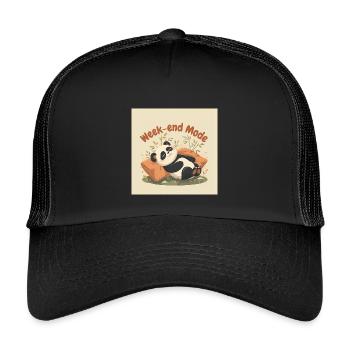 Panda Weekend Relaxed Mode - Kids’ Trucker Cap - black/black - Front