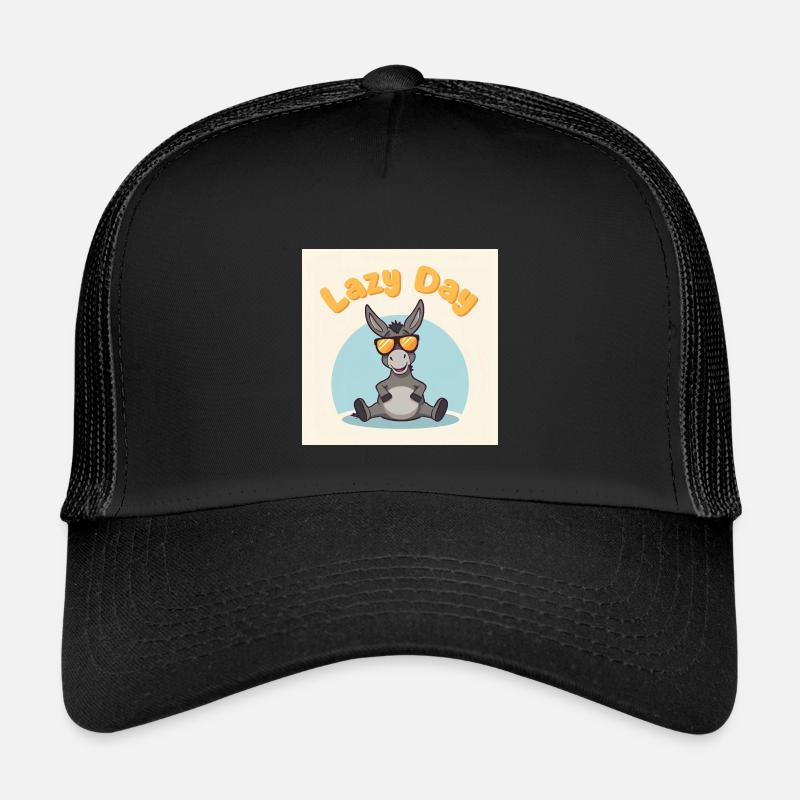 Sloth Day - Donkey Relax - Kids’ Trucker Cap - black/black