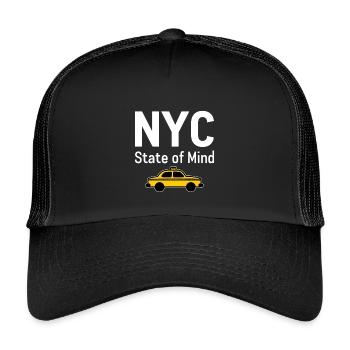 NYC State of Mind New York City Taxi Vibes - Kids’ Trucker Cap - black/black - Front