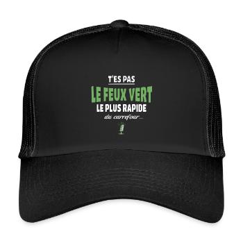 T’es pas le feu vert le plus rapide – Vanne - Casquette trucker enfant - noir/noir - Devant