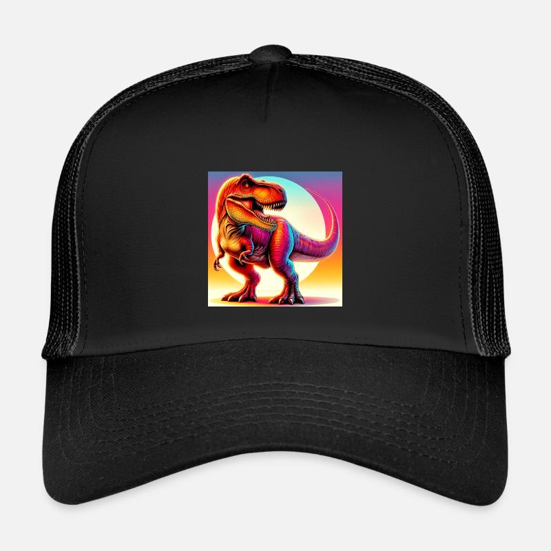 Dinosaurier - Kinder Trucker-Cap - Schwarz/Schwarz
