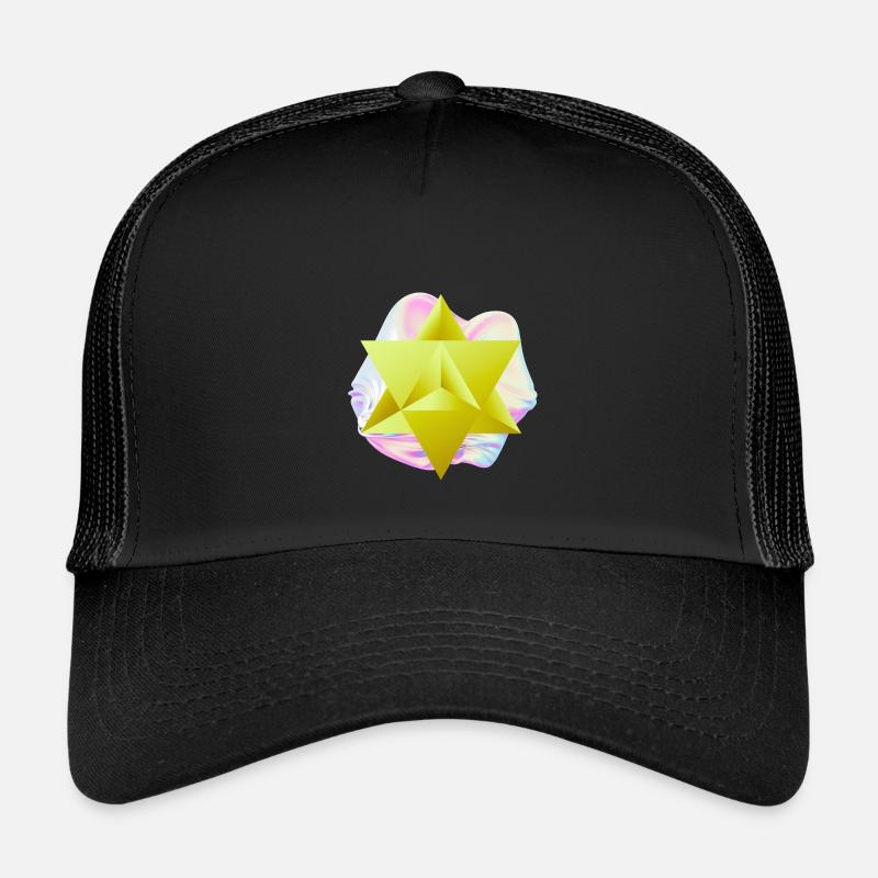 Surrealer Merkaba-Stern - Kinder Trucker-Cap - Schwarz/Schwarz