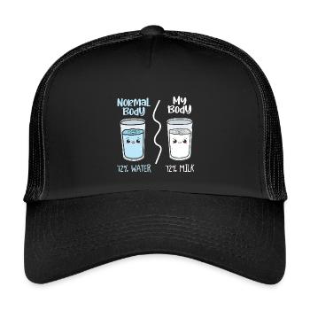 No Normal Body: Water vs Milk - Kids’ Trucker Cap - black/black - Front
