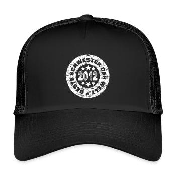 Jahrgang 2012 - Kinder Trucker-Cap - Schwarz/Schwarz - Vorne