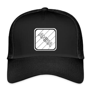 Anika als Vorname - Kinder Trucker-Cap - Schwarz/Schwarz - Vorne