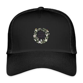 Live, Rire, Menty B. | Effondrement ironique - Casquette trucker enfant - noir/noir - Devant