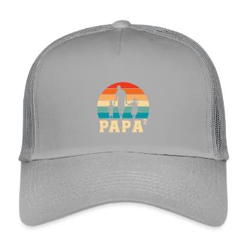 Father with daughter and son dad and daughter son - Kids’ Trucker Cap - light grey - Front