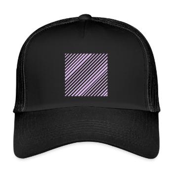 Graphic lines with diagonal stripes L lilac - Kids’ Trucker Cap - black/black - Front