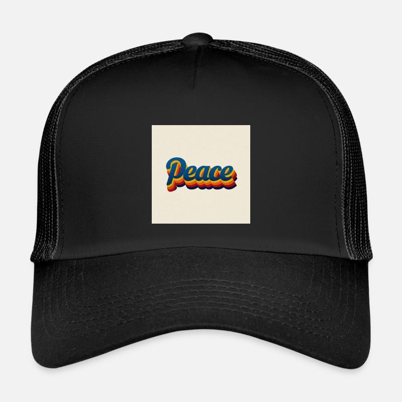 70s Peace Design - Kids’ Trucker Cap - black/black