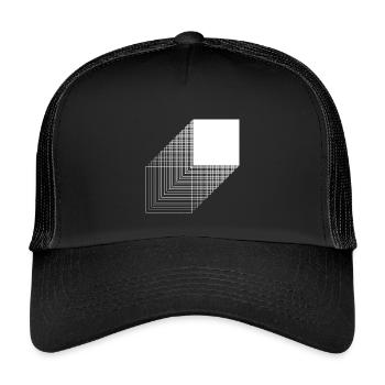 Kühnes quadratisches Bauhaus-Design - Kinder Trucker-Cap - Schwarz/Schwarz - Vorne