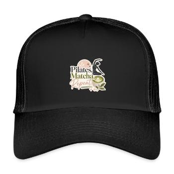 Pilates - Matcha - Répéter - Casquette trucker enfant - noir/noir - Devant
