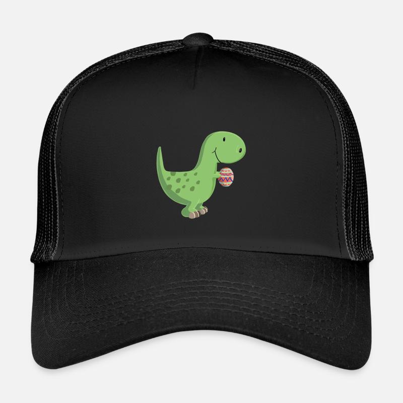 Dino mit Ei - Kinder Trucker-Cap - Schwarz/Schwarz