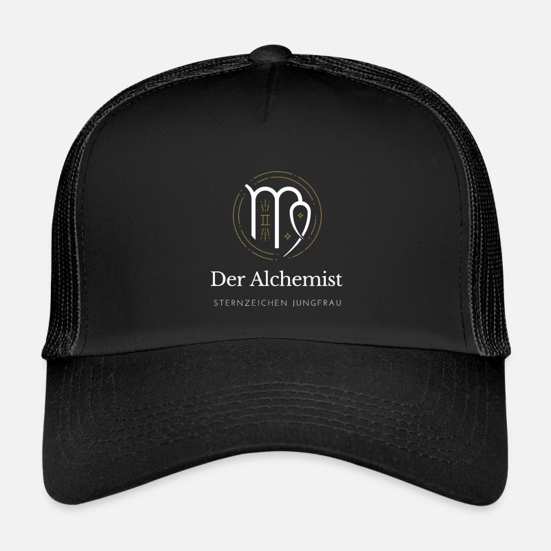 Jungfrau Alchemist Sternzeichen - Kinder Trucker-Cap - Schwarz/Schwarz