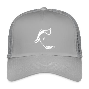 White Bull's Head - Kids’ Trucker Cap - light grey - Front