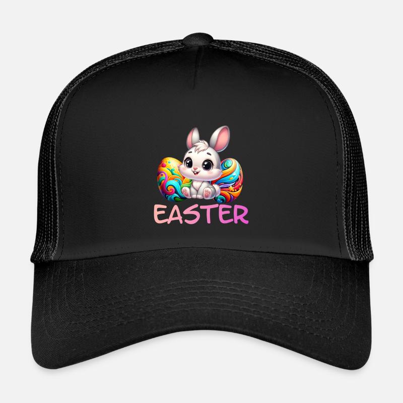 Osterhase mit Ostereiern - Kinder Trucker-Cap - Schwarz/Schwarz