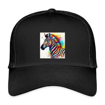 Zèbre - Casquette trucker enfant - noir/noir - Devant