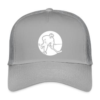 Eishockeyspieler Zeichnung - Kinder Trucker-Cap - Hellgrau - Vorne