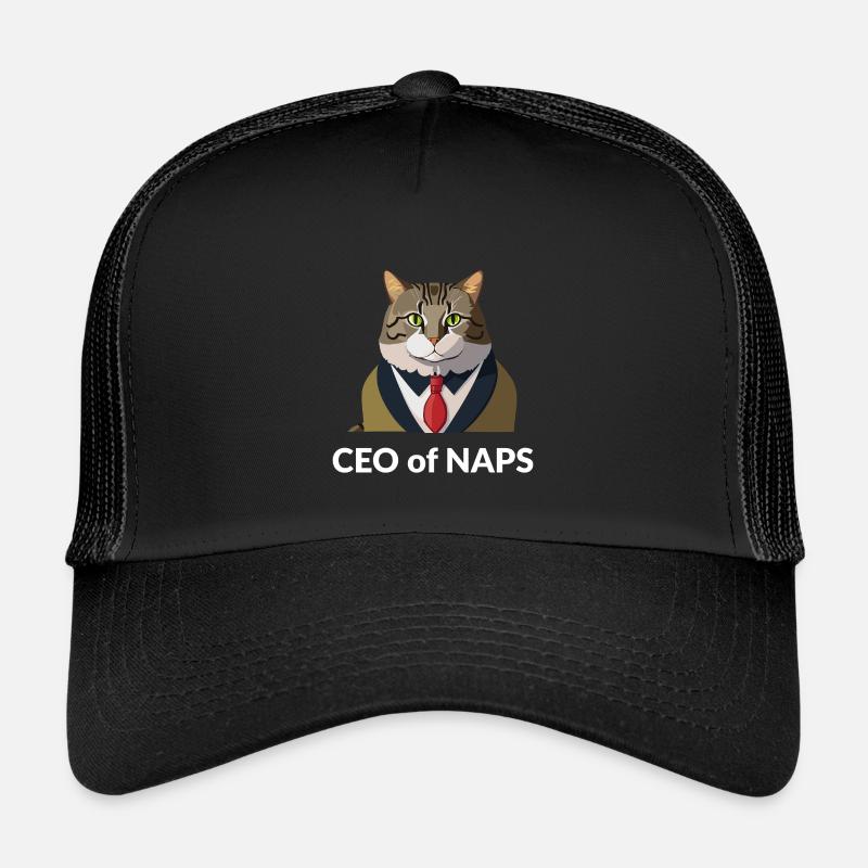 Geschäftsmann Katze mit Krawatte - Kinder Trucker-Cap - Schwarz/Schwarz