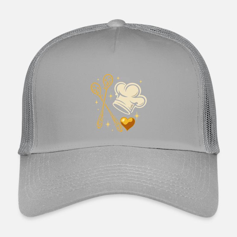 Toque de chef dorée avec cuillères en bois Casquette trucker enfant