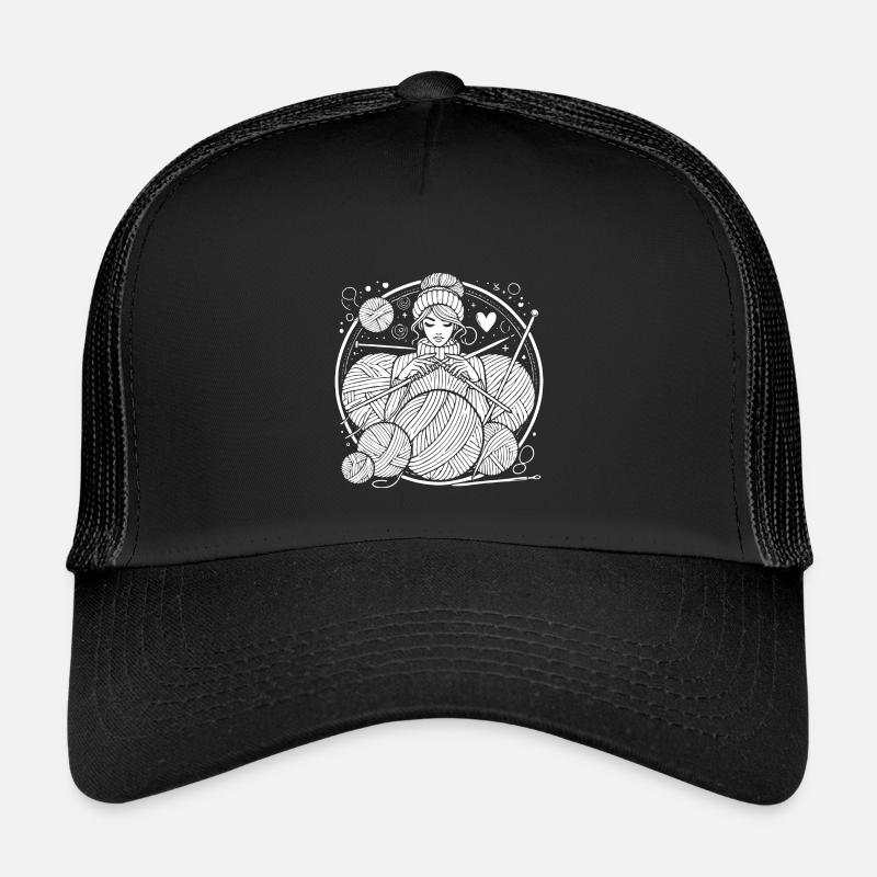Stricken Design – Stil & Gemütlichkeit - Kinder Trucker-Cap - Schwarz/Schwarz