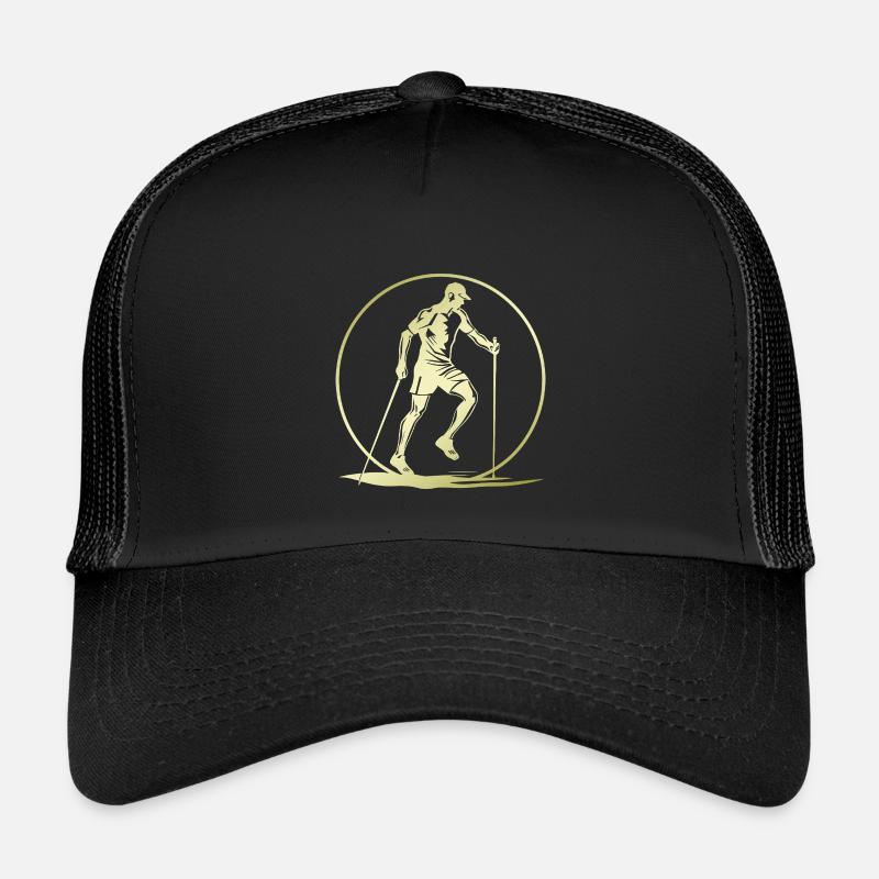 Nordic Walking Silhouette - Kinder Trucker-Cap - Schwarz/Schwarz