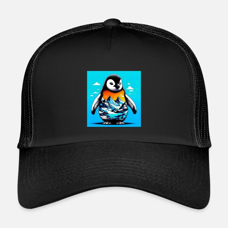 Pinguin - Kinder Trucker-Cap - Schwarz/Schwarz