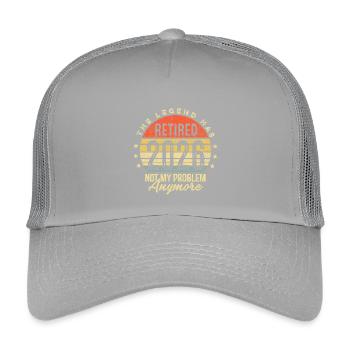 The legend has retired 2026 not my problem anymore - Kids’ Trucker Cap - light grey - Front