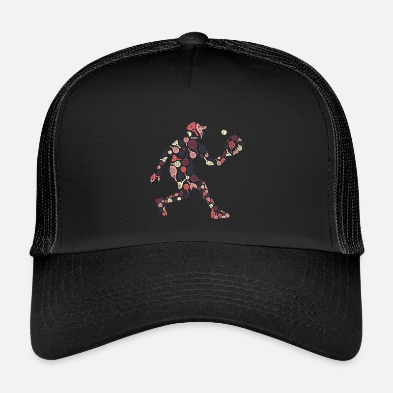 Retro Padel Player with Rackets Pattern Kids’ Trucker Cap