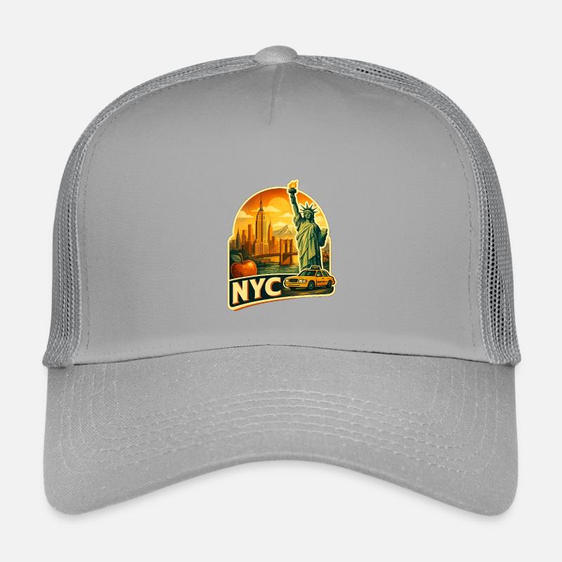 Retro NYC Skyline Sticker Kids’ Trucker Cap