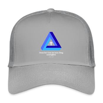 Denn für Gott ist nichts unmöglich. Lukas 1 - Kinder Trucker-Cap - Hellgrau - Vorne