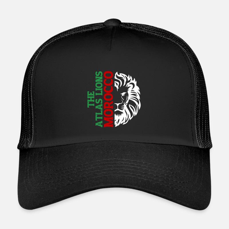 Vertical Morroco Typography with AtlasLion - Kids’ Trucker Cap - black/black