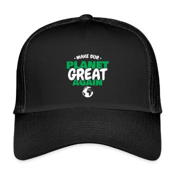 Faire de la planète verte à nouveau écologie Art de la Terre - Casquette trucker enfant - noir/noir - Devant