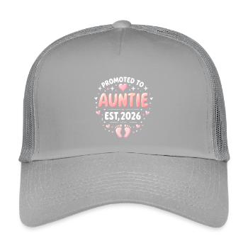Tante 2026 Tante 2026 Befördert zu Tante 2026 - Kinder Trucker-Cap - Hellgrau - Vorne
