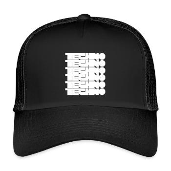 Techno Music Bold Abstract Geometry logo - Kids’ Trucker Cap - black/black - Front