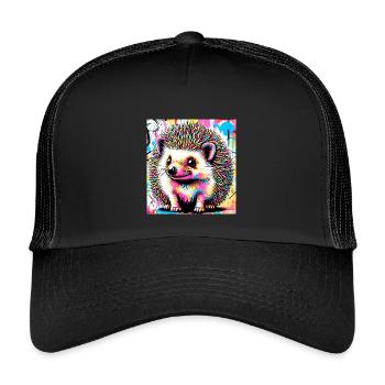 hérisson - Casquette trucker enfant - noir/noir - Devant
