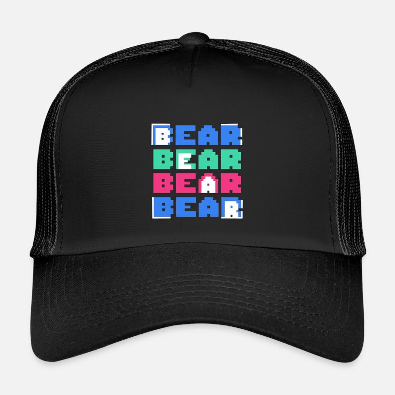 Pixelbären Blockkunst Retro Kinder Trucker-Cap